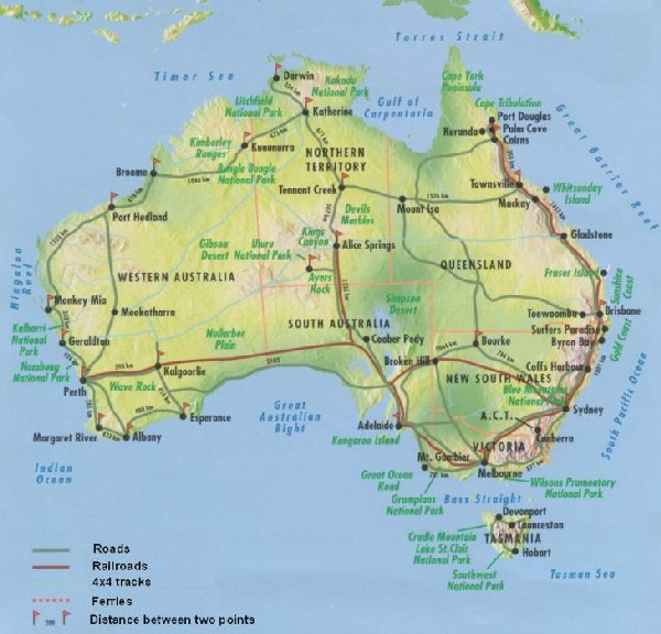 Karte von Australien