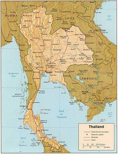 Landkarte von Thailand